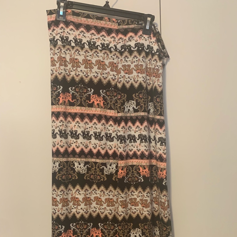 Floor length stretch skirt with side slits